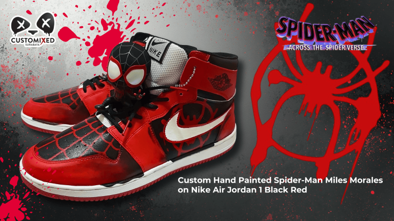 Custom Paint Spiderman Miles Morales Nike AJ1 Sneakers